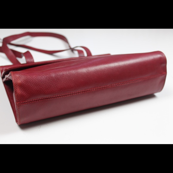Vintage 1970s Bottega Veneta Red Leather Handbag - Picture 5 of 6